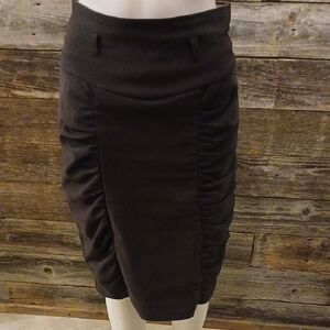 Elegant Gray Ruched Skirt